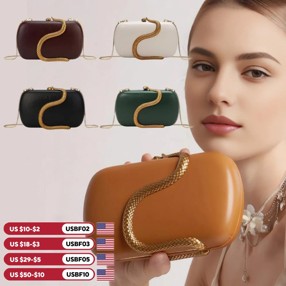 Metal Snake Matching Clutch Bag For Women Highclass Smooth Designer Evening Bags Purses Clutch Party Chain Shoulder Handbags