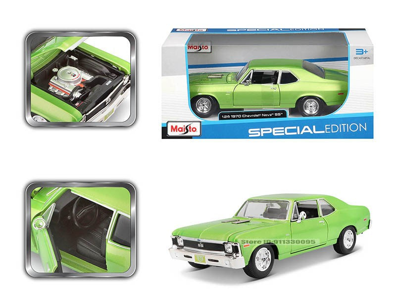 Maisto 1:24 1970 Chevrolet NOVA SS alloy car model die-casting static precision model collection gift toy tide play