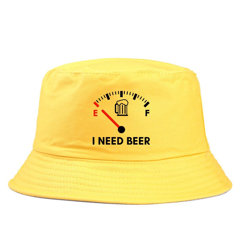 I Need Beer Reversible Bucket Hat Woman Man Outdoor Sun Beach Summer Panama Hats Girl Boy Sport Casual Fisherman Caps Visor Caps