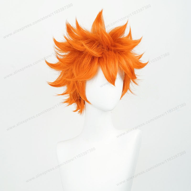 Hinata Shoyo Cosplay Wig 26cm Short Orange Hair Anime Shoyo Hinata Wigs Heat Resistant Synthetic Wigs