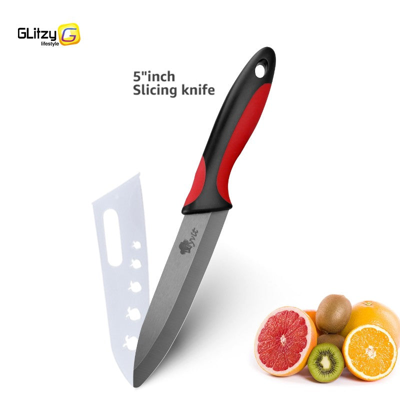 Kitchen Chef Knife Rustproof Fruit Paring Knife Ceramic Knife Household Utility Vegetable Slicing Knives Sharp Black Blades Cook