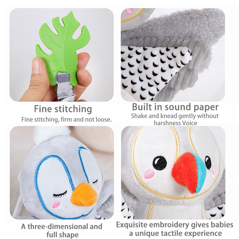 Baby Rattles Mobiles Cartoon Animal Bell Toy Kids Early Education Sensory Development Hand Grip Rabbit Penguin Rattles Toys Gift
