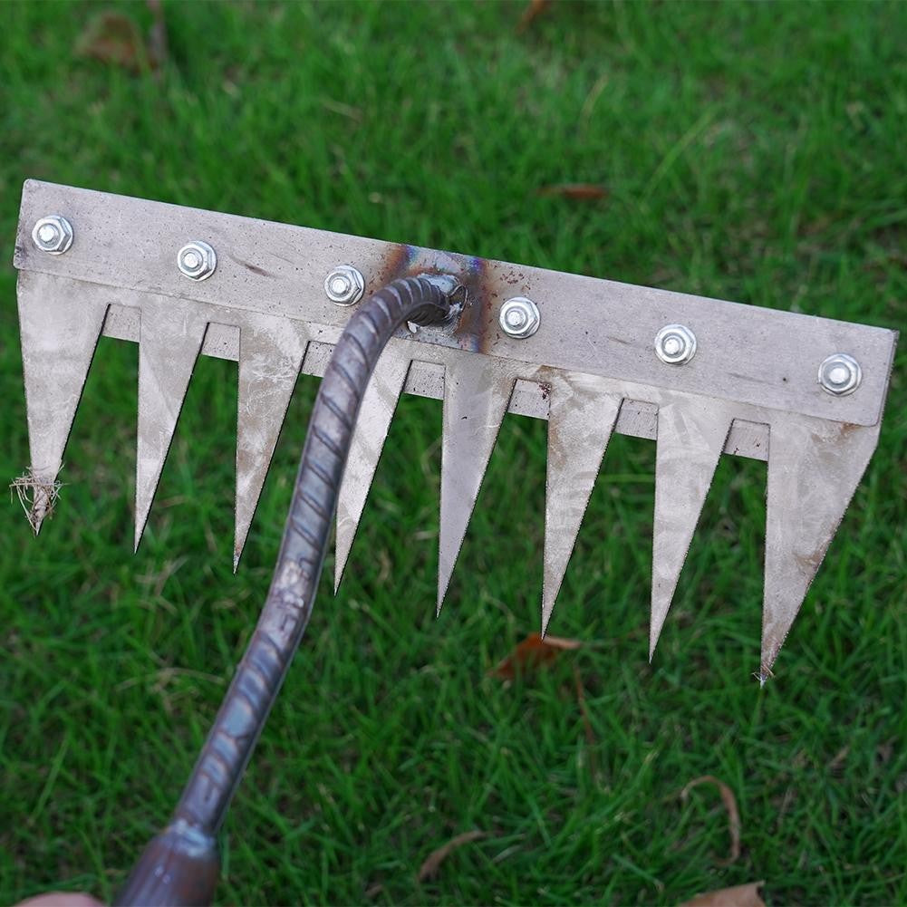 1PCS Teeth Carbon Steel Garden Hand Rake for Farm Garden Weeding Tools Scarifier Agricultural Nail Harrow Metal Harrow
