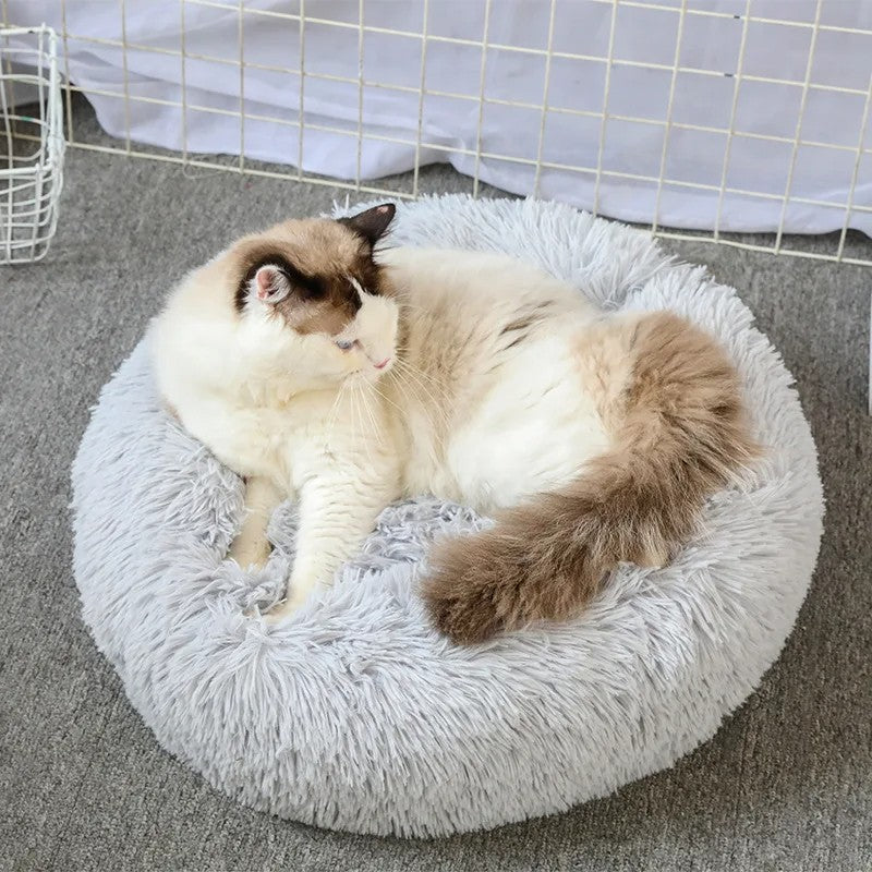 Round Cat Beds House Soft Long Plush Nest Pet Bed For Dogs Basket Pet Products Cushion Mat Animals Sleeping Sofa Suit For Winter