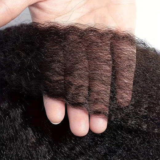 Kinky Straight Clips In Human Hair Extensions Natural Color In Brazilian 100% Remy Human Hair 120G 8Pcs/Set Full Head For Women