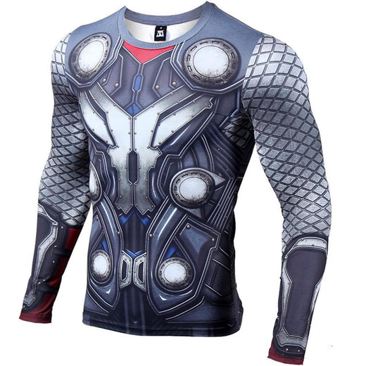 2024 Comfortable THOR 3D Printed T shirts Men Compression Shirt Hero Cosplay Long Sleeve Tops Gym Fitness BodyBuilding Clothes
