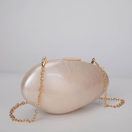 Pearl Acrylic Evening Bags Designer Luxury Clutch Purse Mini Women's Wallet Shell Chain Shoulder Crossbody Wedding Party Handbag