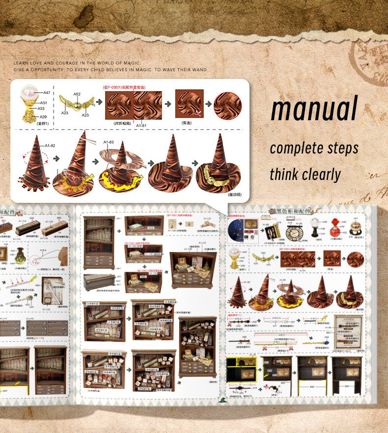 Magic Shop DIY Wooden Dollhouse Miniature Doll House Kit with Furniture Roombox Retro Home Model Toy for Children Gift