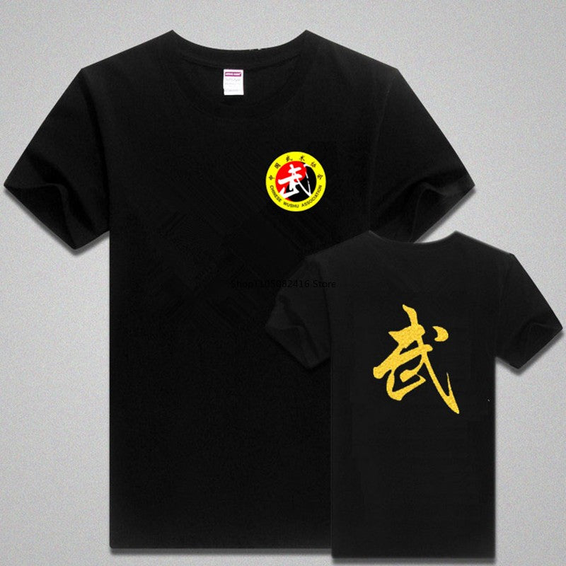 Martial Arts Clothing T-shirt Wing Chun Kung Fu Shirt Short-sleeved Shirt Classic Uniform Kung Fu Cotton Men Shirt