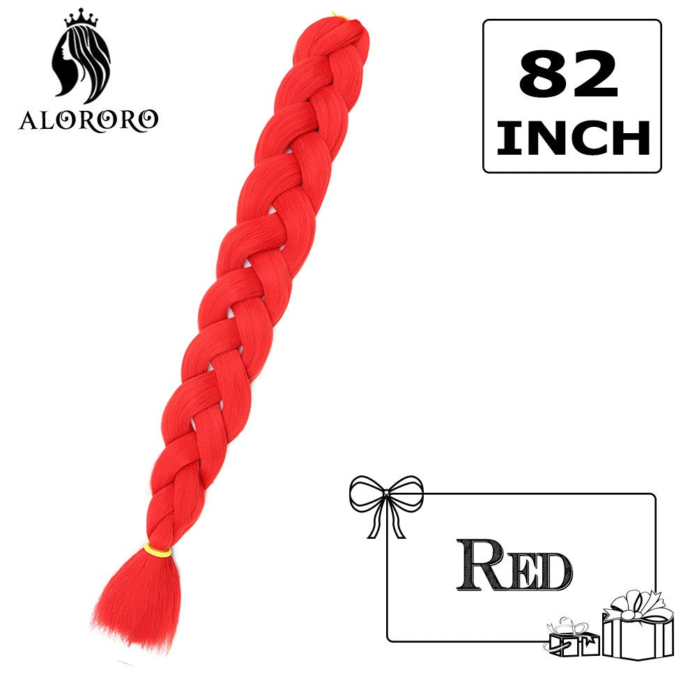 Alororo Synthetic Jumbo Braid Hair 82 Inch African Fake Hair High Temperature Fiber Puple Red Braiding Hair Extensions for Women