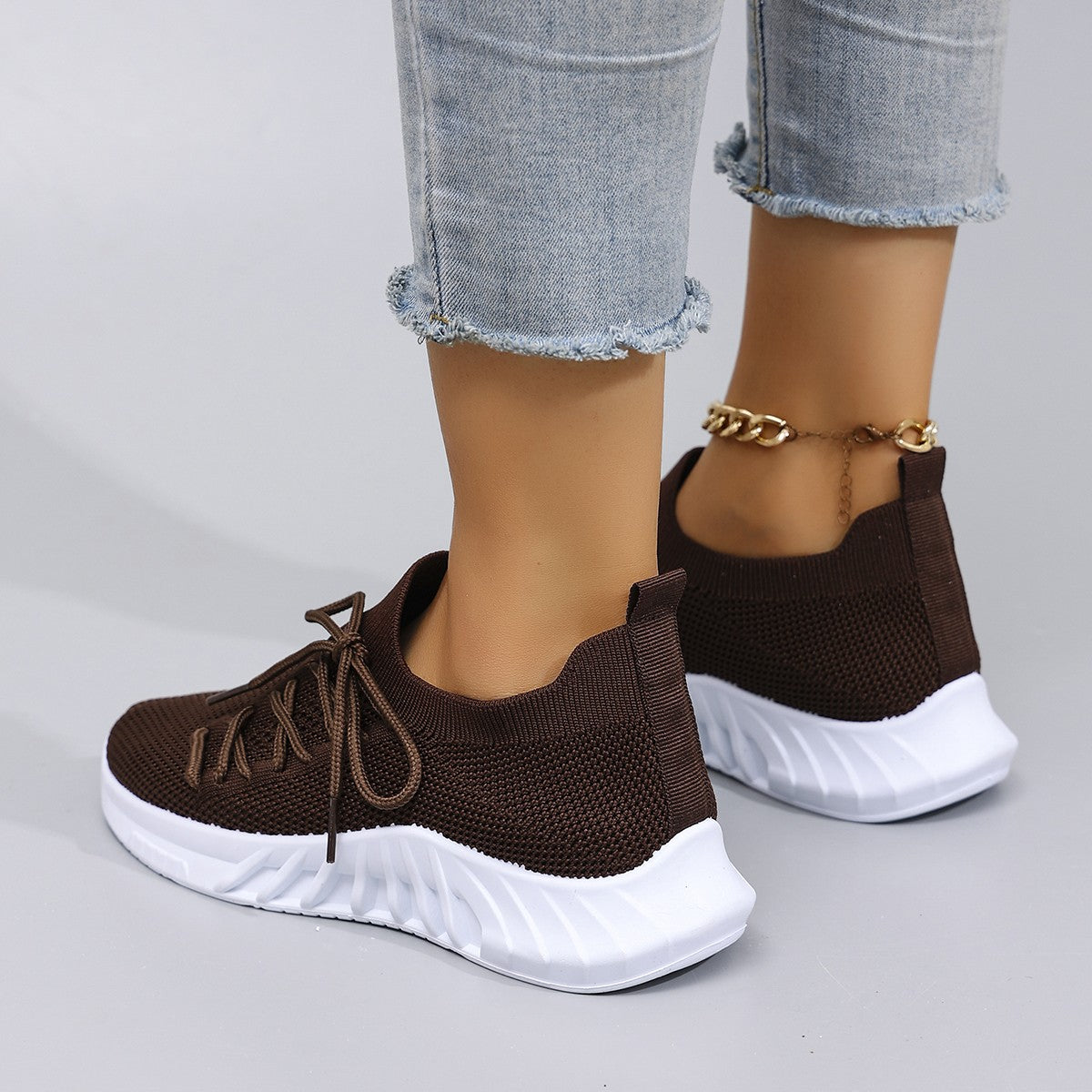 Spring and Autumn New Women's Casual Lace up Comfortable, Breathable, Lightweight and Wear-Resistant Sports Shoes