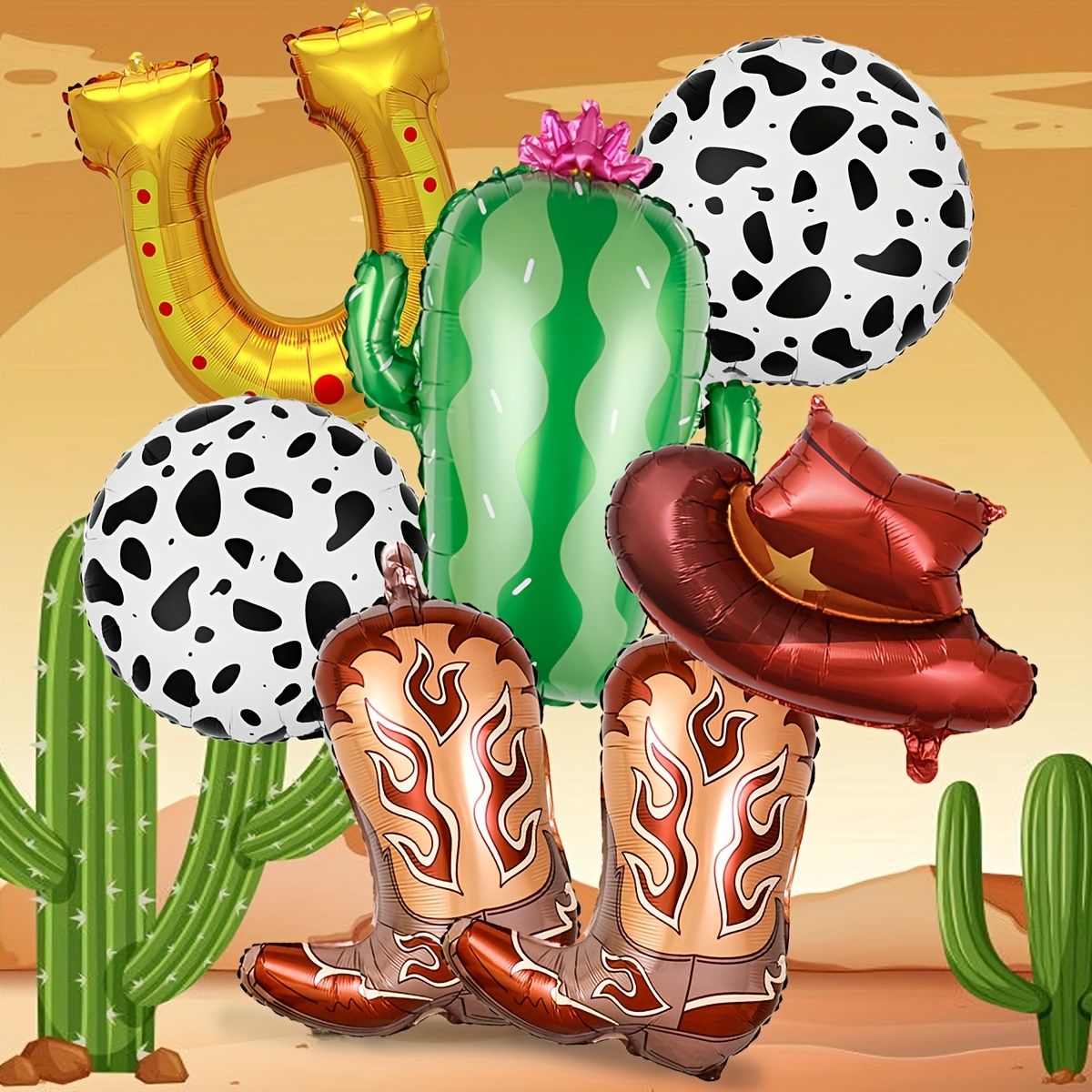Western Party Balloons Horse Horseshoe Balloons Wild West Cowboy Rodeo Themed Birthday Party Bachelor Party Farm Decoration Gift