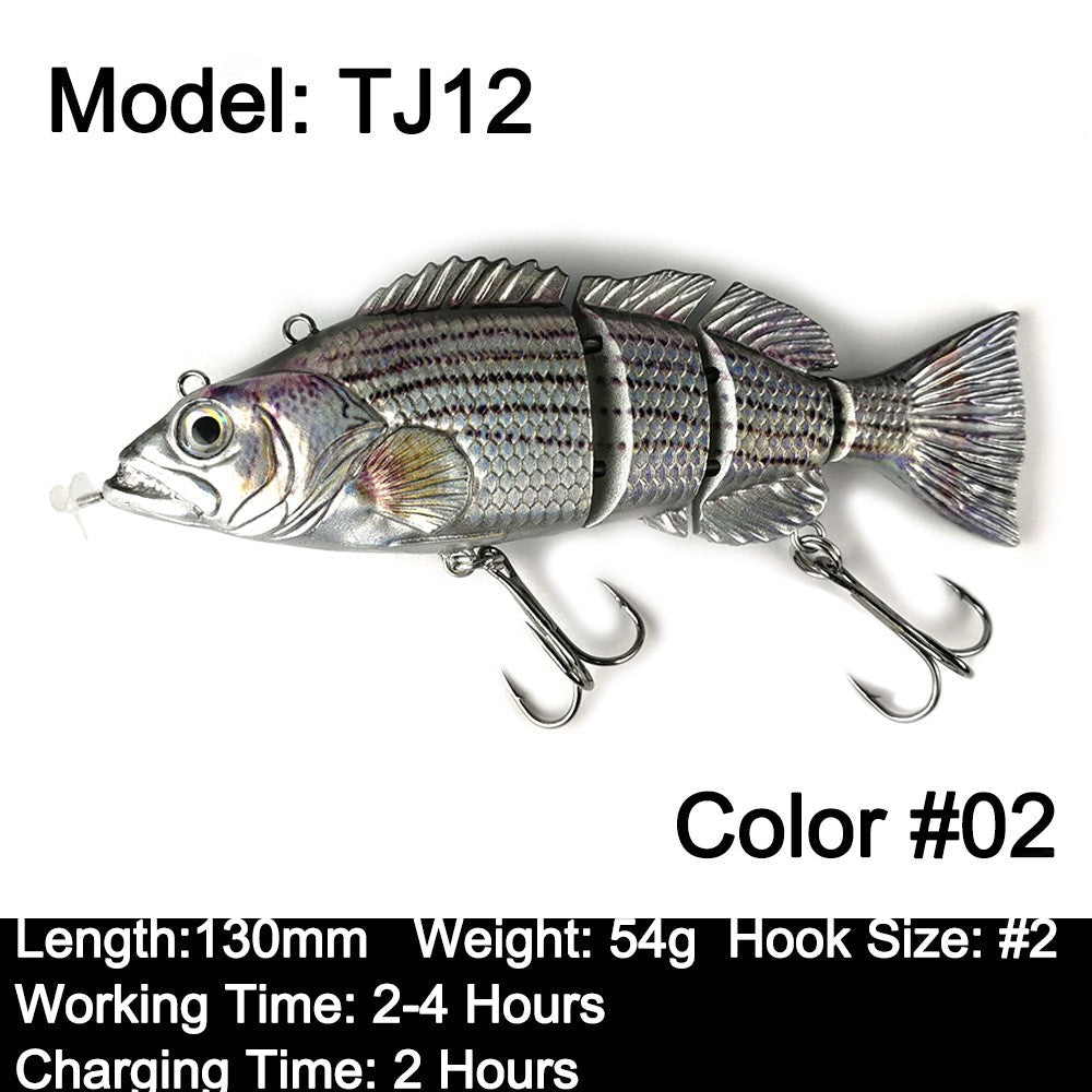 Robotic Swimming Lures 130mm 4 Segements Swimbait 35/54g Fishing Auto Electric Wobblers USB Rechargeable LED Light For Bass Pike