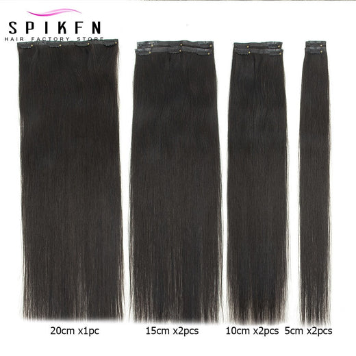 Invisible PU Clip ins Extensions 100-120g 7pcs/set Clip in Human Hair Chocolate Brown Straight Machine Remy Hair Pieces Clip On