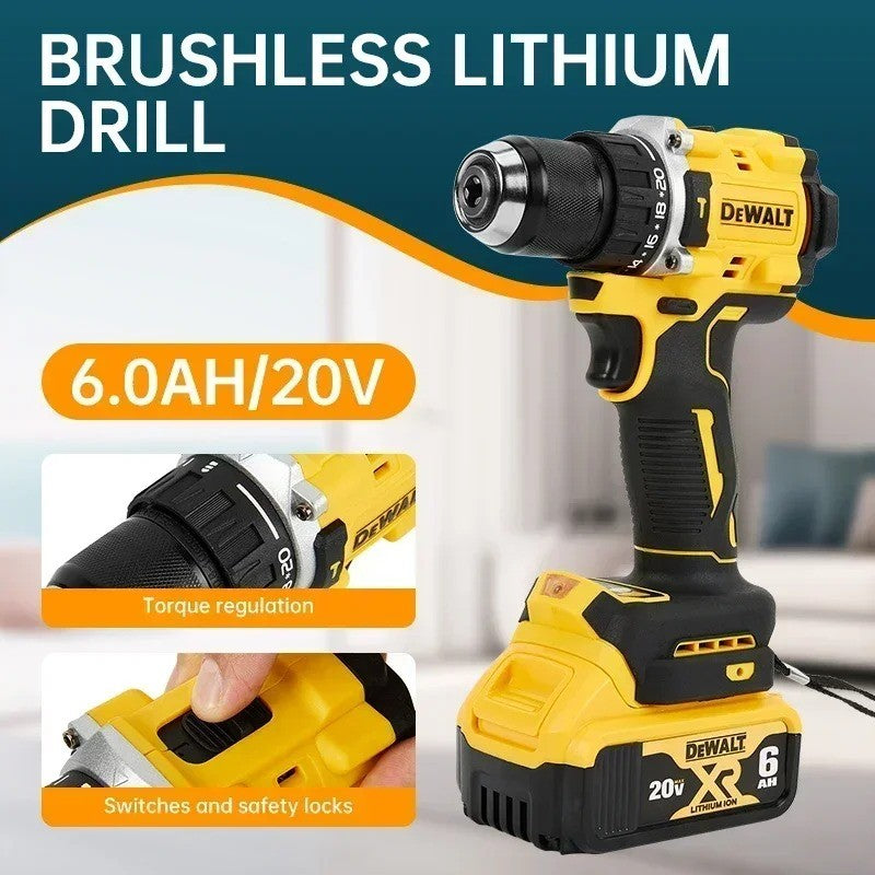 Genuine.DEWALT.DCD805. 20Vbattery +Power Tools Brushless Impact Drill Cordless Electric Screwdriver Multi-Function Hand Drill