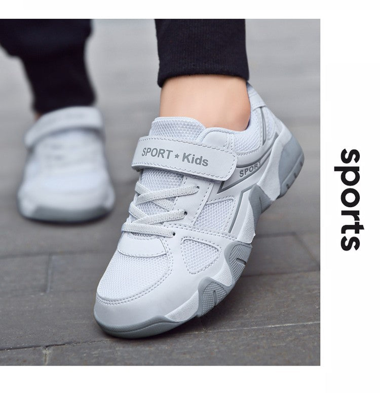 White Breathable Children Walking Shoes Summer Mesh Casual Sneaker for Kids Boys Outdoor Sport Tennis Anti-Slip