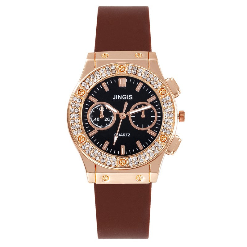 New Women Watches Fashion Silicone Quartz Watch All-Match Men's and Women's Same Diamond Watch Neutral Watch Alloy Student Watch