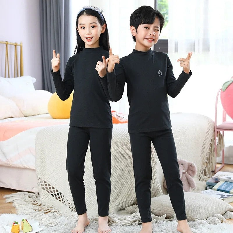 Kids Pajama Sets Autumn Winter Thermal Underwear Suit Girls Boys Cotton Outfits 3-14 Years Teens Clothes No Trace Warm Sleepwear