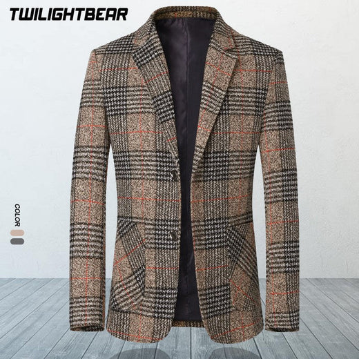 Classic Men's Suit Jacket England Plaid Blazers High Quality Business Causal Suit For Men Clothing Conjuntos De Blazer A2F1732