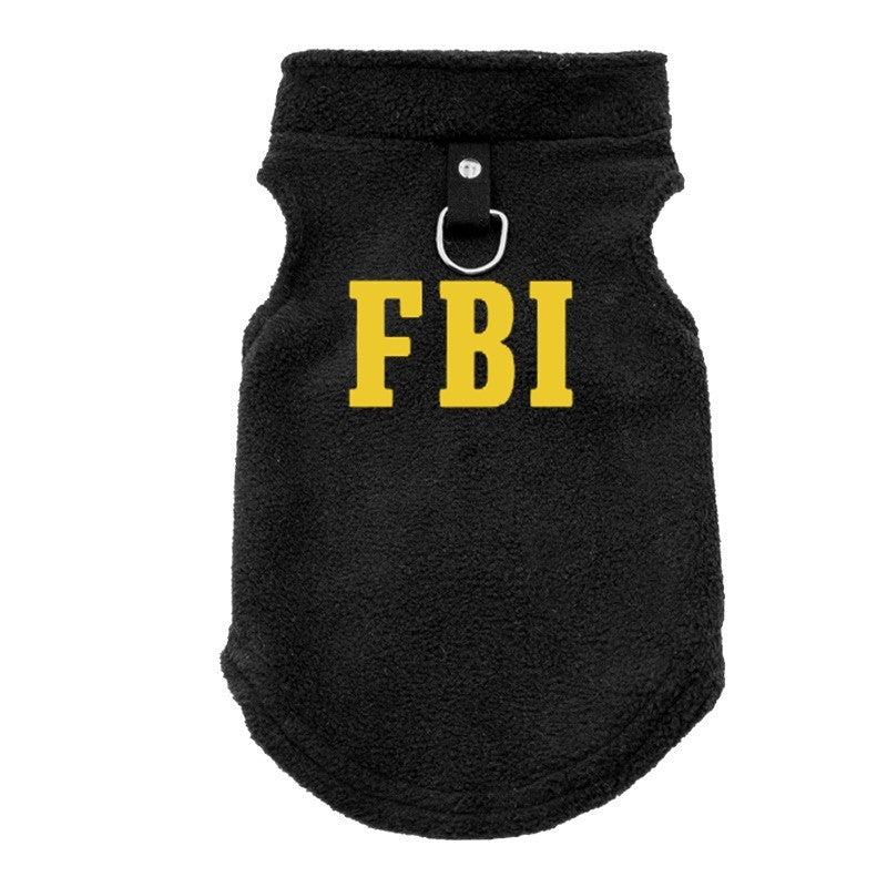 FBI Soft Dog Clothes Vest Warm Puppy Dogs Vest Cloak Pet Winter Clothing Jacket Coat Small Medium Dogs Outfit Chihuahua S-XL