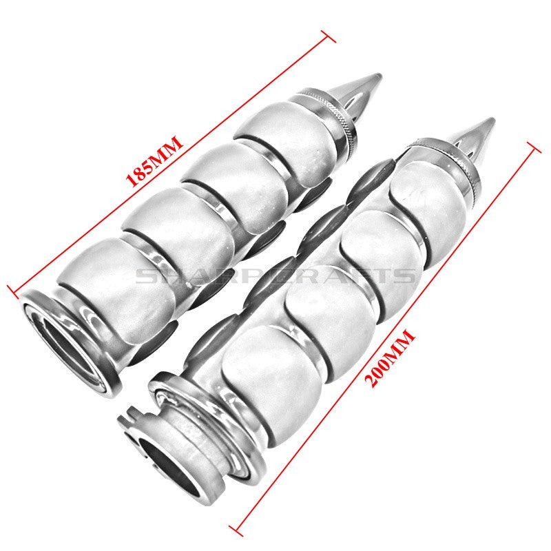 1" 25mm & 7/8'' 22mm Billet Rubber Flame Spike Hand Grips For Harley Honda Kawasaki Suzuki Yamaha Bikes Cruiser Chopper Custom