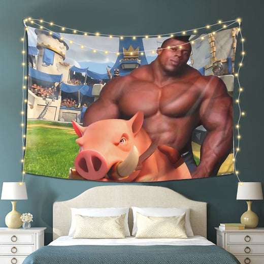 VIKAMA Theme Hog Rider Tapestry Fun Creative Design Tapestry Living Room Bedroom Party Atmosphere Decoration Home Decoration