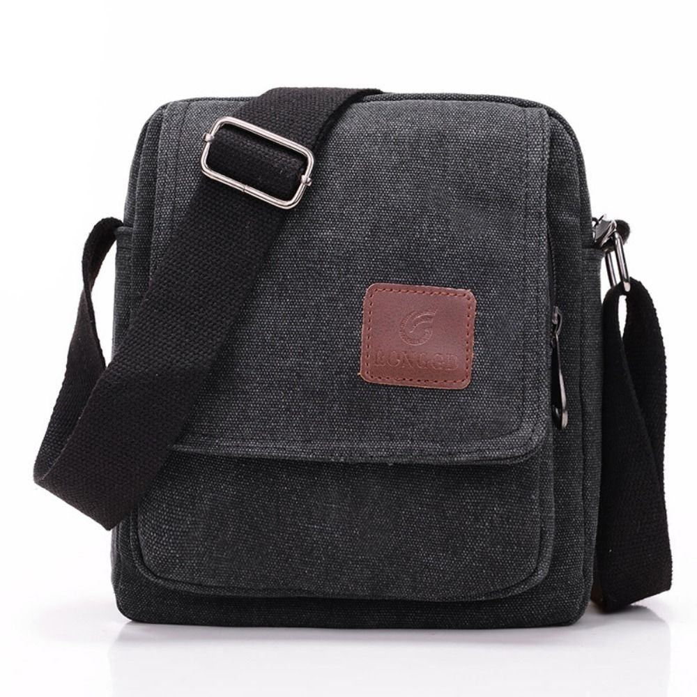 Vintage Canvas Men Crossbody Bag Anti-theft Large Capacity Outdoor Small Bag Wear-resistant Business Cashier Wallet Shoulder Bag