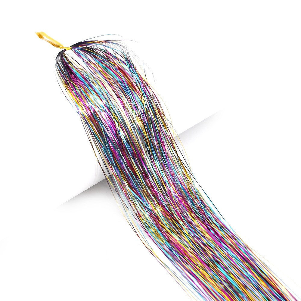 Tinsel Kit with Tools Fairy Hair Tinsel Heat Resistant Sparkling Shiny Tinsel Hair Extensions Colorful Hair Tinsel strands Kit