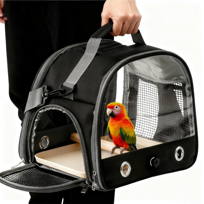 Portable Foldable Bird Cage Equipped with plastic chassis Handheld small pet bag Suitable for Parrot Hamster Hedgehog Chipmunk