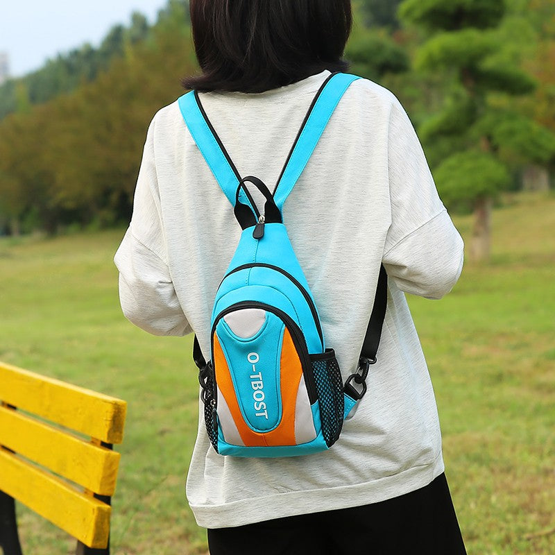 New outdoor leisure multifunctional single shoulder crossbody bag with large capacity Oxford cloth men's chest bag
