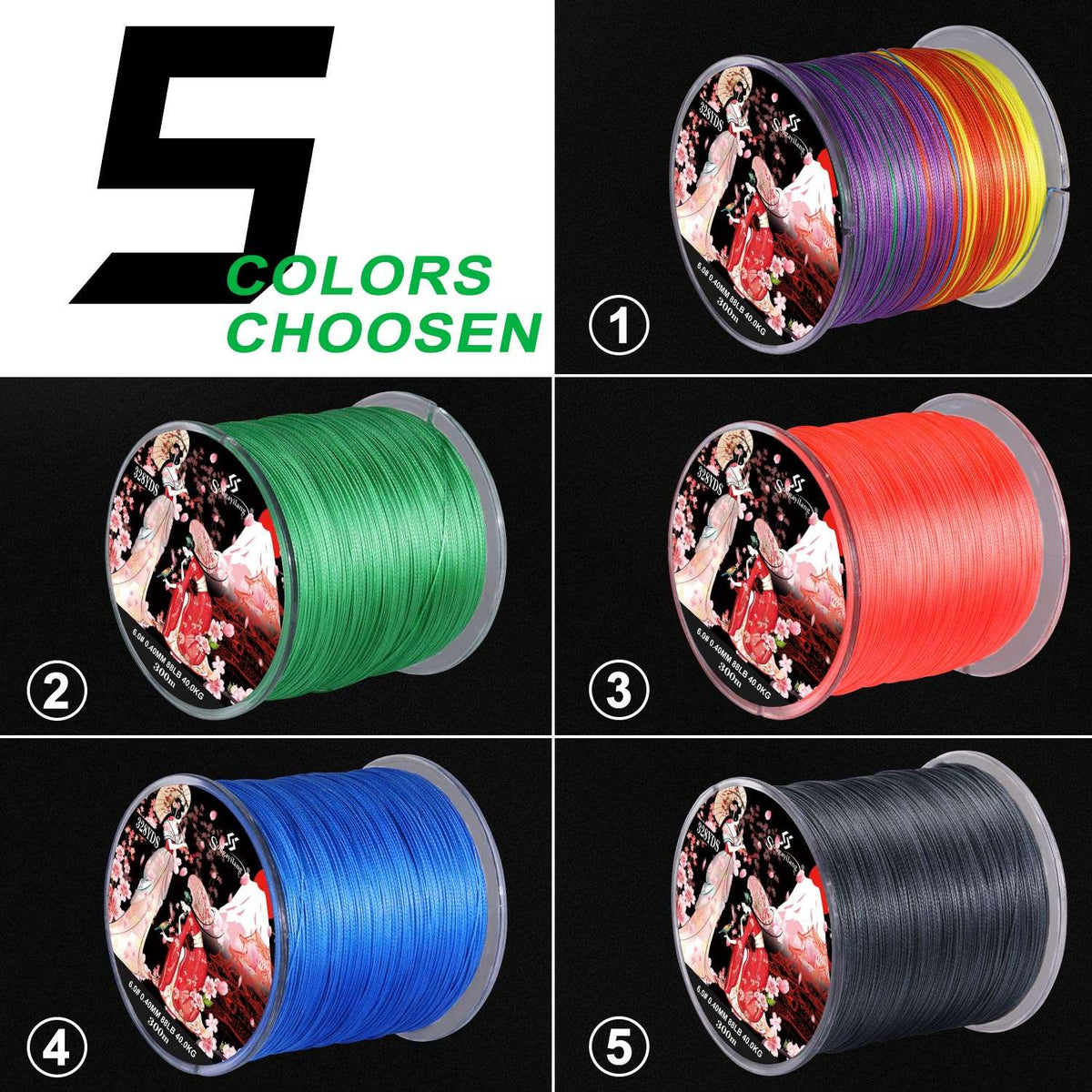 Sougayilang Braided Fishing Line X8 100/300 Drag 22~88LB Multifilament Japanese PE Line for Bass Pike Carp Fishing Accessories
