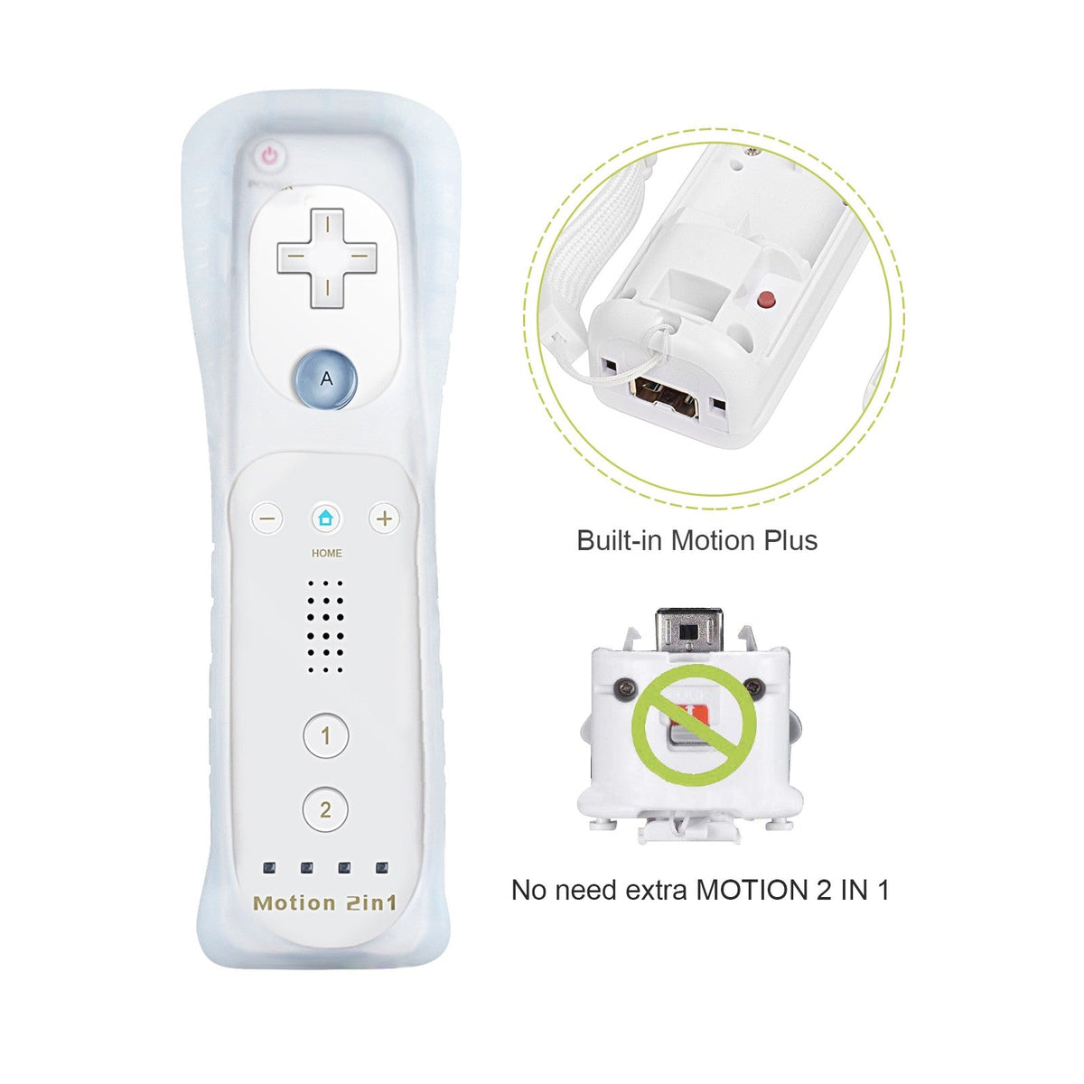 Controllers For Nintendo Wii 2 In 1 Left Right Controller Optional Motion Plus Set Game Remote Control Joystick Wireless Gamepad