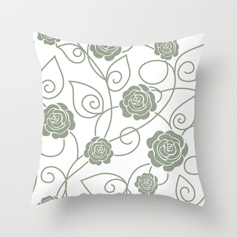Sweet Mint Green Print Cushion Covers Fresh Art Pattern Geometric Pillowcase Fashion 45*45cm Decorative Throw Pillows Case