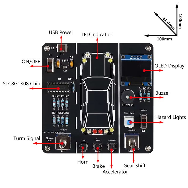DIY Car Driving Simulation Soldering Practice Kit STEM Electronic Project Car Driver Simulator Solder Project for Students Learn