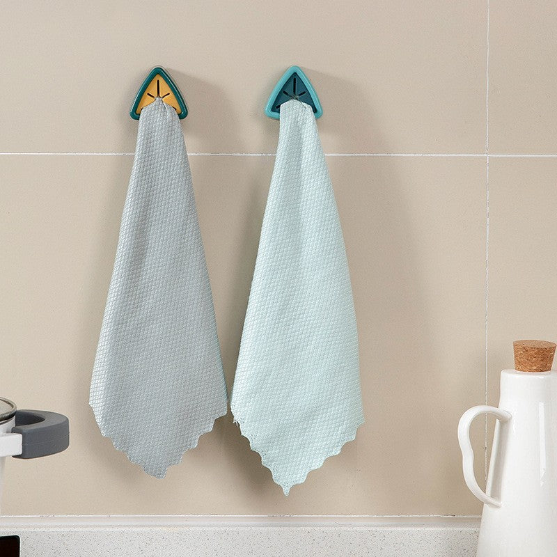 Towel Storage Rack Laundry Cloth Rag Hook Non-perforated Storage Rack Clip Sucker Wall Bathroom Kitchen Accessories