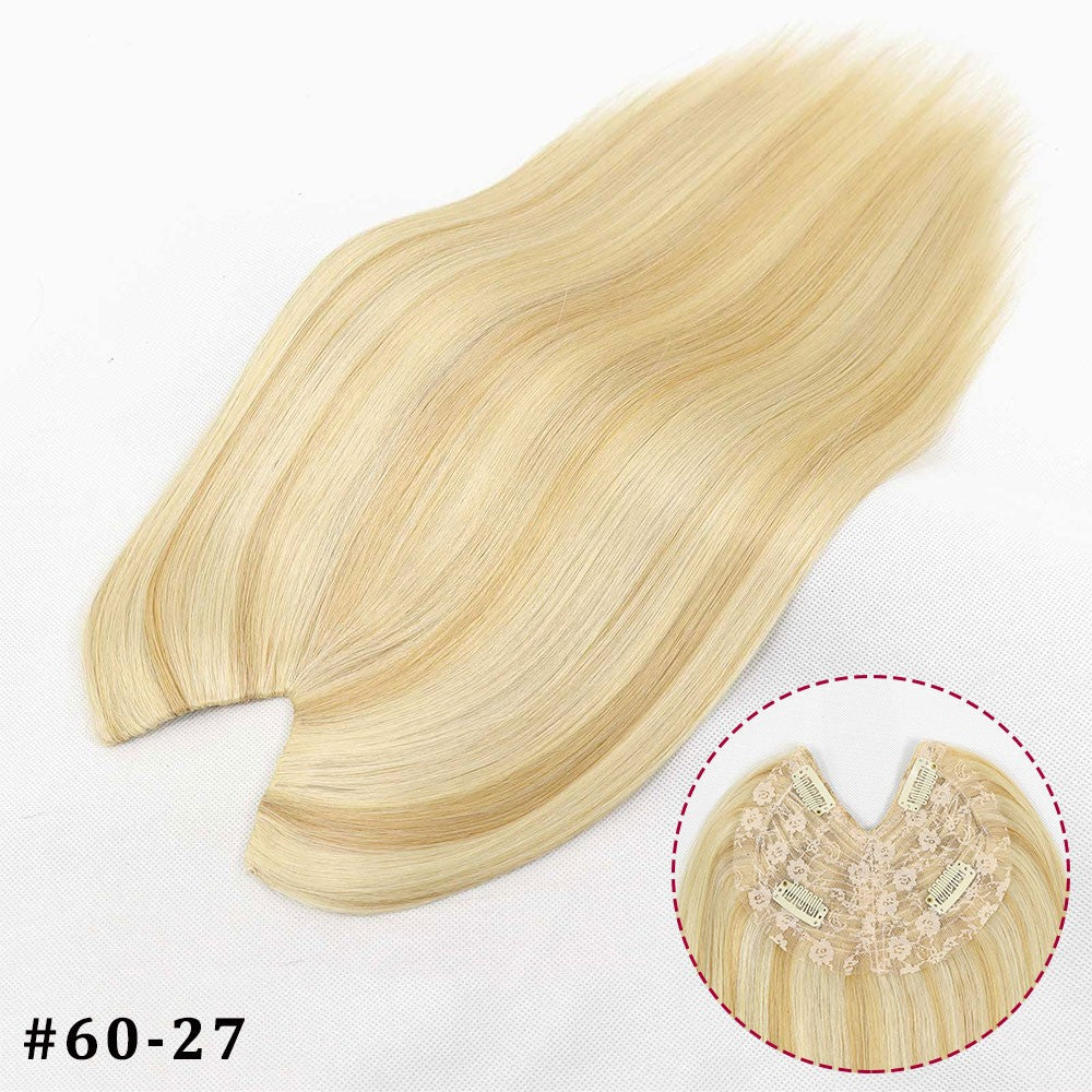 V Shape Clip In Human Hair Extensions Invisible Brown Blonde Highlight Toppers For Women Straight Brazilian Remy Hair 16Inch