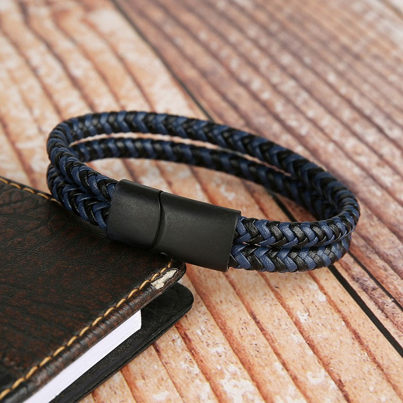 2025 NEW Genuine Leather Bracelets & Bangles for Men Women Double Layer Leather Rope Bracelet Handmade Jewelry Homme Pulseras