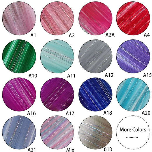 Unicorn Clip in Colored Hair Extensions Mixed Silver Tinsels Synthetic Rainbow Hair Holiday Party Highlights Women Girls 2026