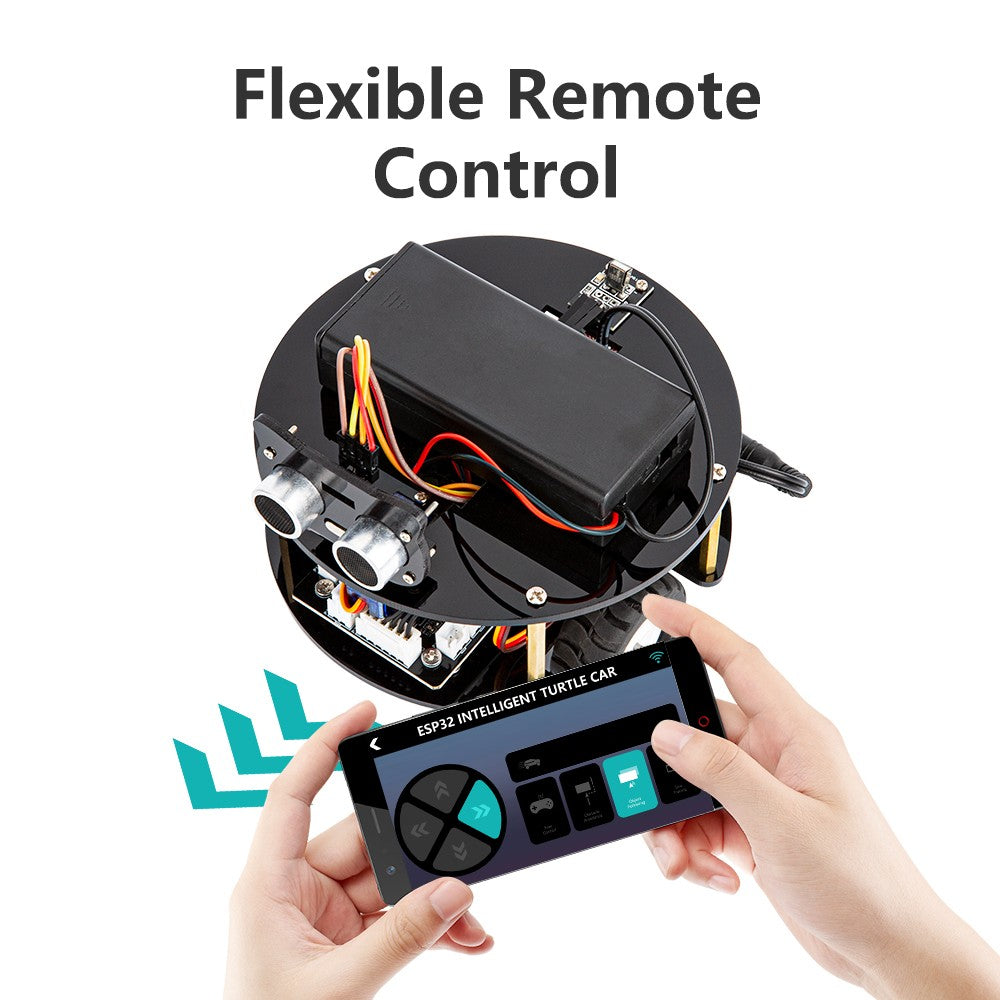 KUONGSHUN Multifunction Smart Little Turtle Robot Car for ESP32 Arduino Robot STEM Kids Programable Robot Kit