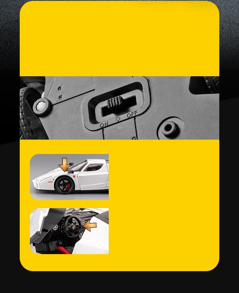 1:24 Enzo Sports Car Alloy Scale Car Model Diecast Metal Miniature Car Model Sound?Light Children Toy Car Vehicles Gifts