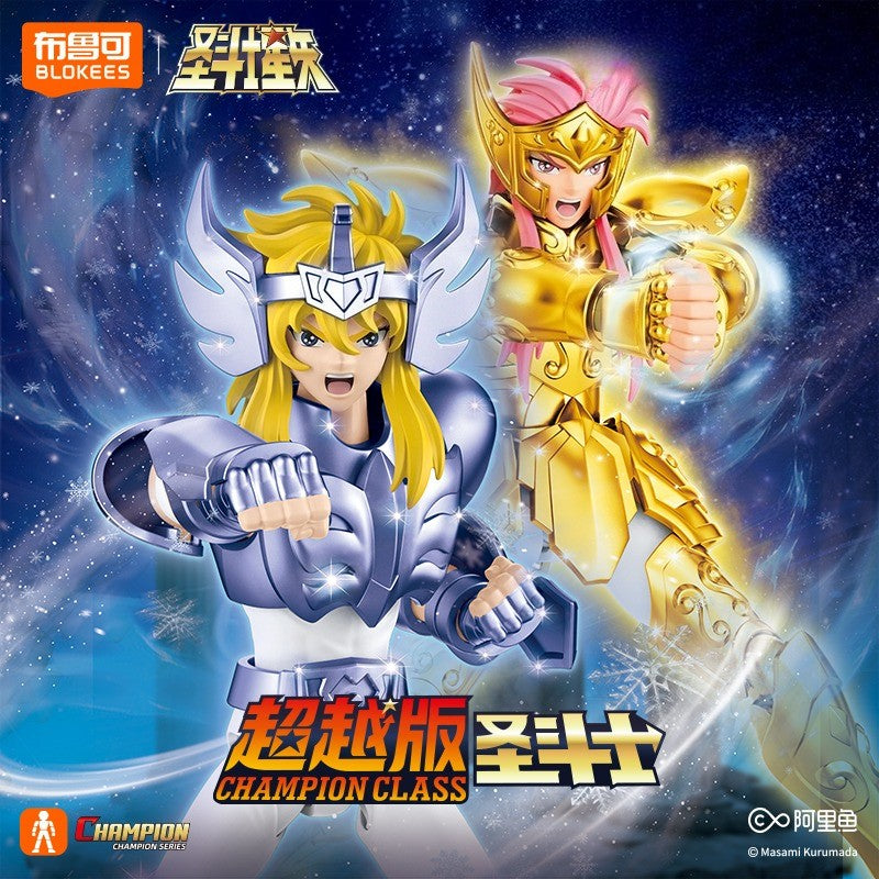 Blokees Saint Seiya Cygnus Hyoga Pegasus Seiya Knights of Zodiac Aquarius Camus Aries Mu Action Figures Anime Model Statue Toys