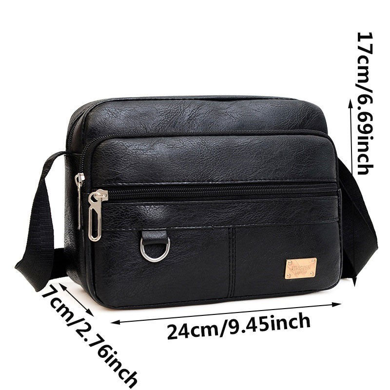 Men's PU Leather Crossbody Shoulder Bags High quality Tote Fashion Business Man Messenger Bag Leather Bags fanny pack