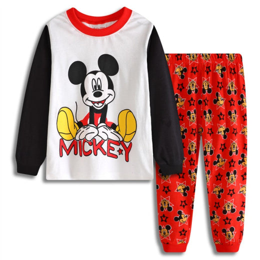 New Boys Long Sleeve Pyjamas Kids Mickey girl Pajamas Baby Cotton Pijama Children Sleepwear Girls Clothing Sets Baby Wears