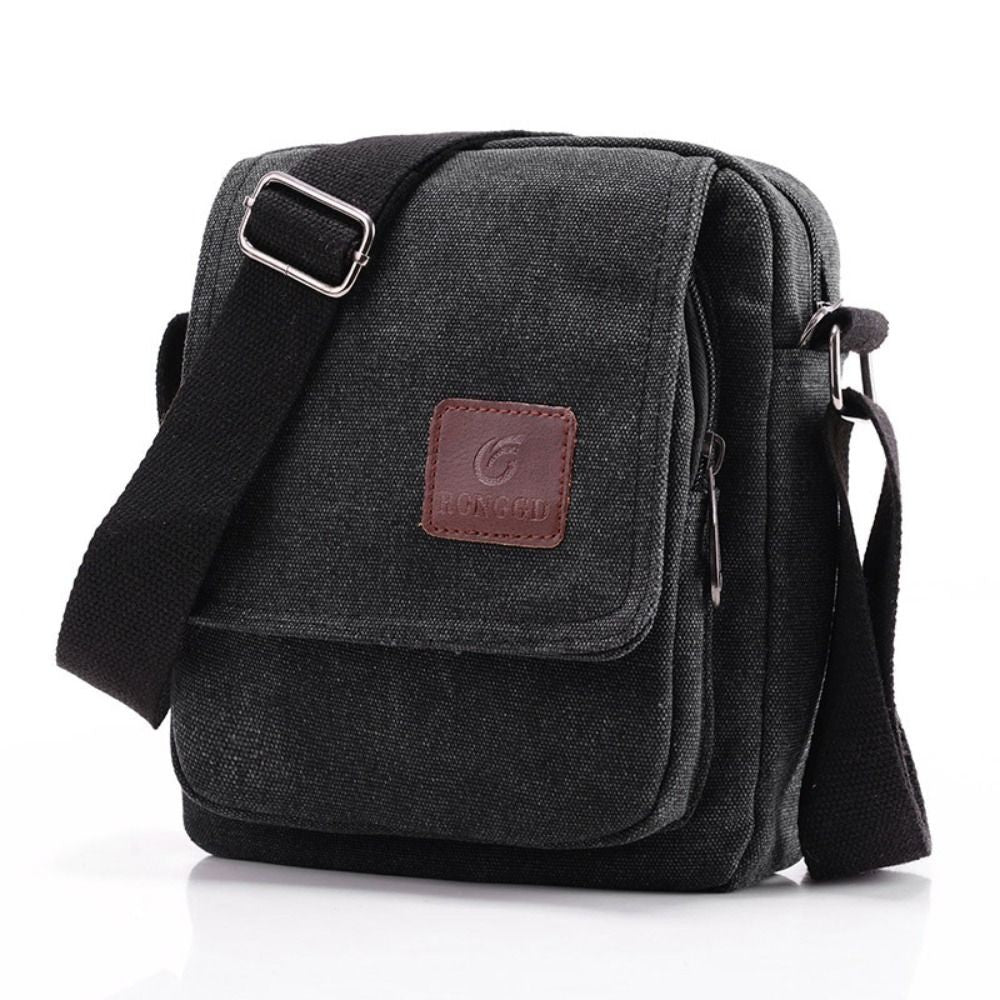 Vintage Canvas Men Crossbody Bag Anti-theft Large Capacity Outdoor Small Bag Wear-resistant Business Cashier Wallet Shoulder Bag