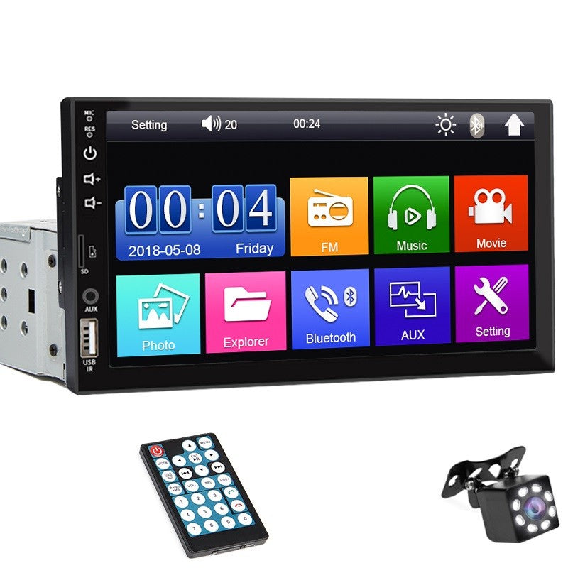 7 Inch Car Radio 1 Din MP5 Player Touch Screen Multimedia FM ISO Power Aux Input USB Bluetooth Mirror Link Universal Autoradio
