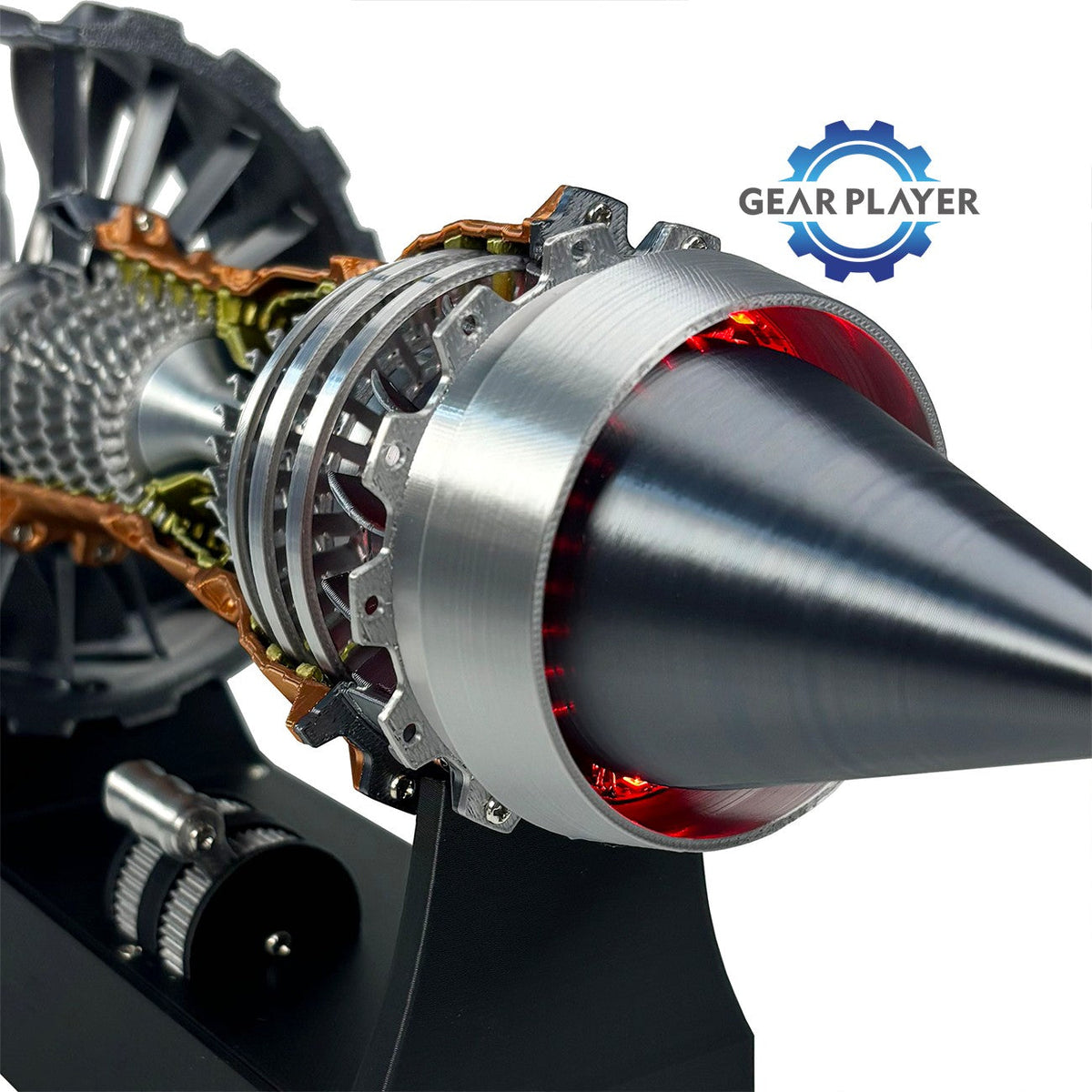 Turbojet Engine Model Kit Adjustable Speed Tail Flame Simulation for DIY Assembly and Science Projects