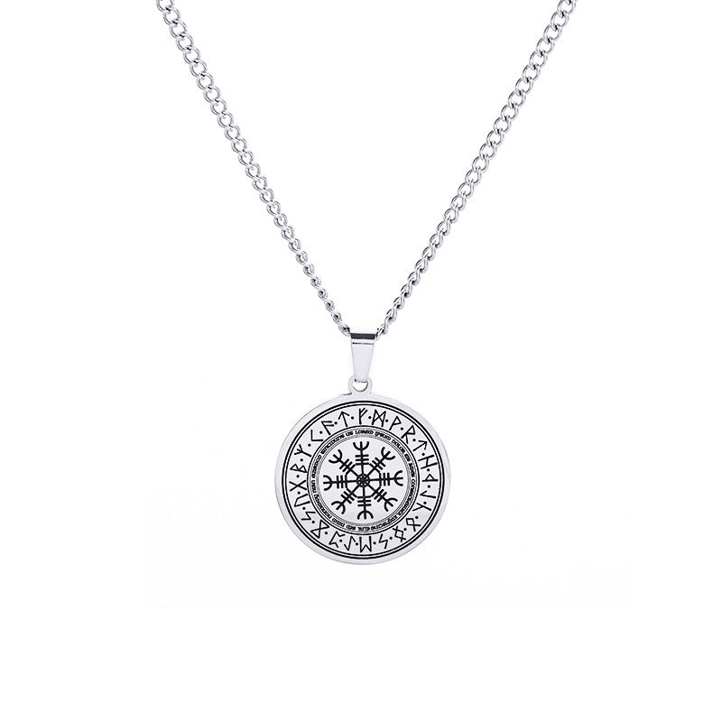 Rune Compass Necklace for Men Vintage High Quality Pendant Amulet Party Jewelry Gift