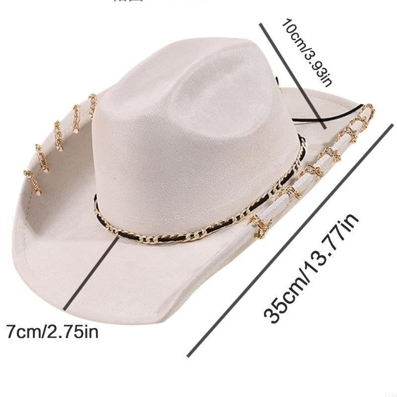 L5YA Elegant Homburg Hat for Men Women Unisex Wear Vintage Top Hat Cowboy Costume