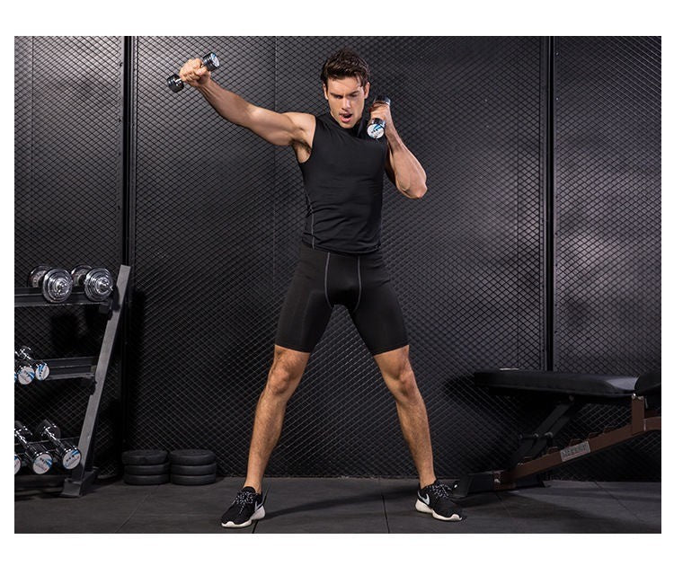 1pcs Men Vest Running Shirt Boys Soccer Shirts Men's Jersey Sportswear Mens Jogging Quick Dry Compression Fitness Top clothe