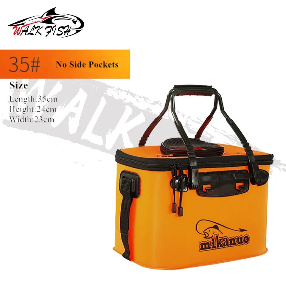 WALK FISH Thicken Fishing Bag Folding EVA Fishing Bucket Portable Live Fish Box Storage Outdoor Waterproof Camping Hiking Bag
